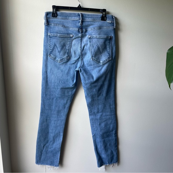 Mother The Mid-Rise Dazzler Ankle Fray Women’s Blue Denim Jeans Size 31 - Picture 10 of 15